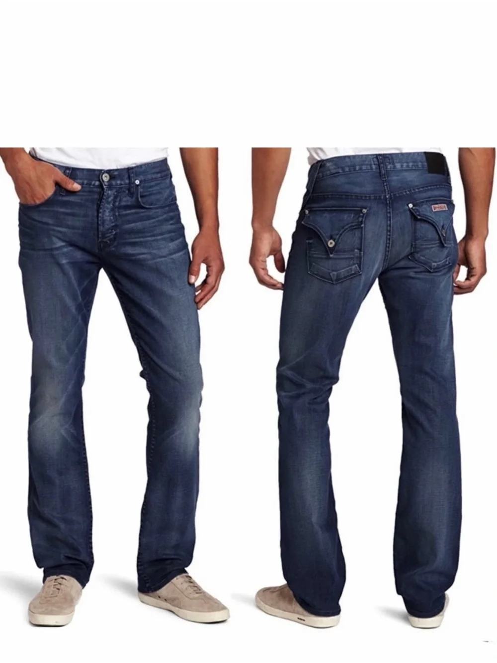 Hudson Men's Beau Flap Micro Bootcut Blue Jeans